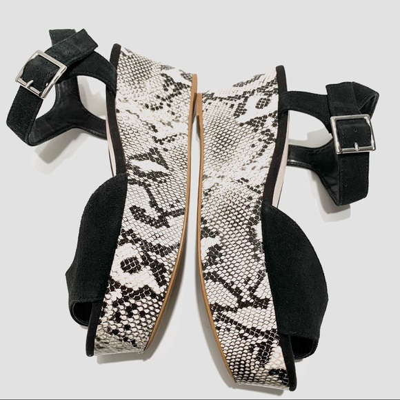 ANDRE ANIMAL PRINT SUEDE PLATFORM SANDALS - Picture 8 of 16